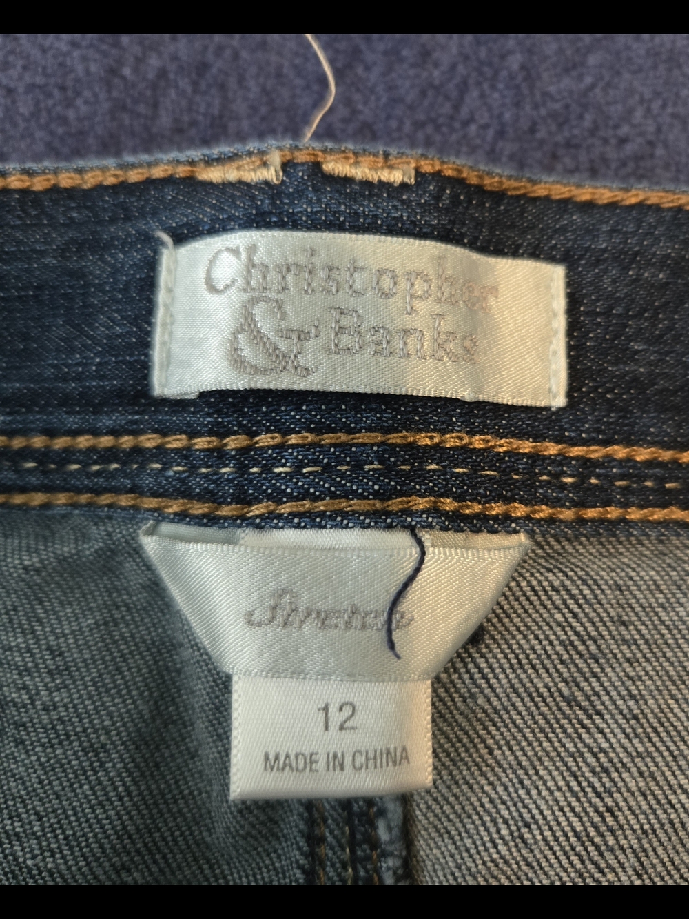 Christopher & Banks Dark Blue Denim Midi Skirt - Picture 3 of 4